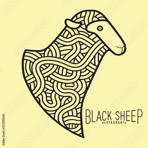 Vector Decorative Sheep with Patterned inside. Patterned design
 photo
