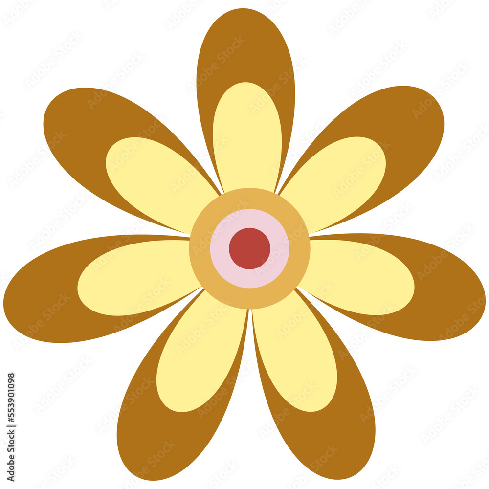 Simple bright floral element for design. Single round flower Simple bright floral element for design. Single round flower