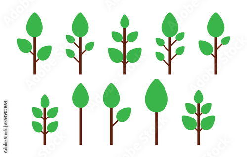 Animated Trees Collection in Flat Vector Illustration