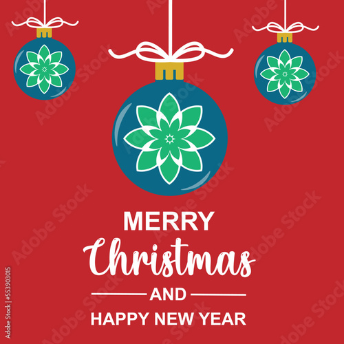 christmas greeting card with christmas ball