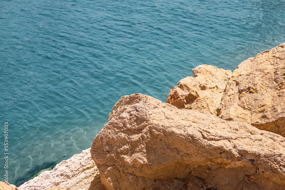 View of natural rocks near sea, closeup View of natural rocks near sea, closeup