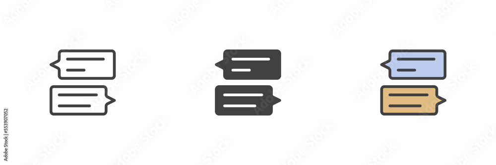 Chat bubble different style icon set Chat bubble different style icon set