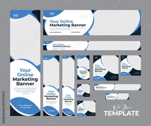 Digital marketing web banner social media post design template set