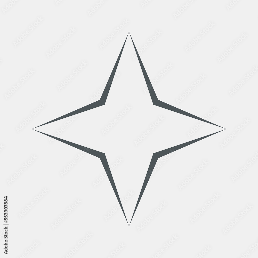 Four pointed Star Classic rating icon web quality vector illustration cut Four pointed Star Classic rating icon web quality vector illustration cut