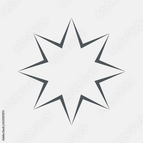 Eight pointed Star Classic rating icon web quality vector illustration cut