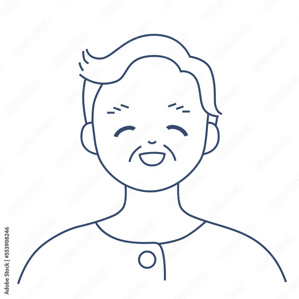 Happy old man character vector illustration in flat color design Happy old man character vector illustration in flat color design