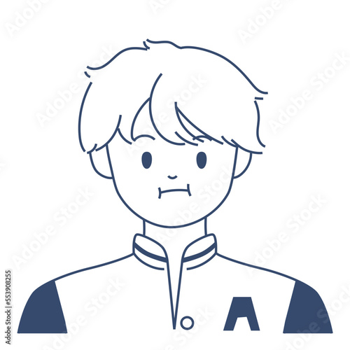 Male chewing character vector illustration in flat color design