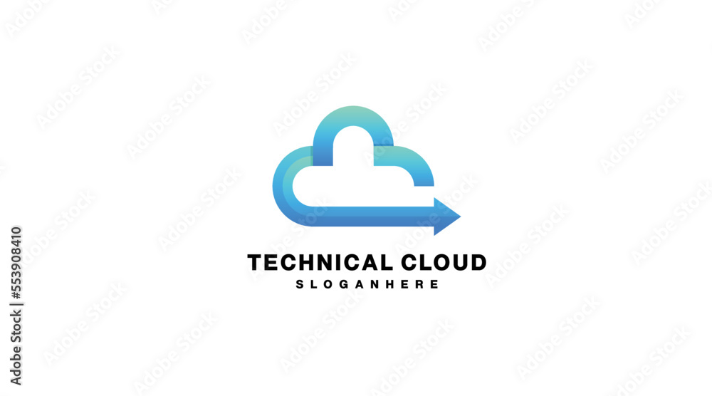 technical cloud logo gradient colorful technical cloud logo gradient colorful