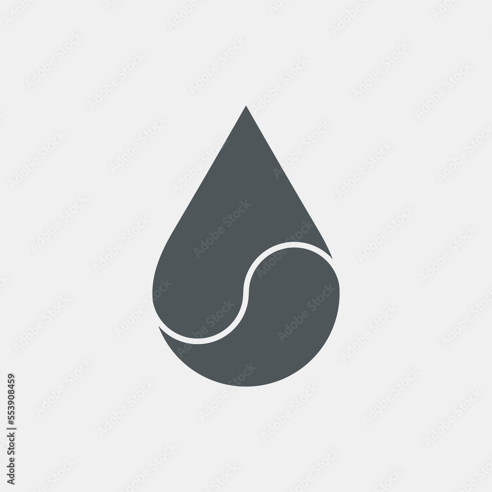 Water drops droplet raindrops Yin-yang icon quality vector illustration cut Water drops droplet raindrops Yin-yang icon quality vector illustration cut