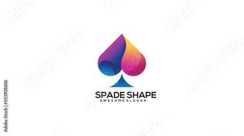 spade shape logo gradient colorful