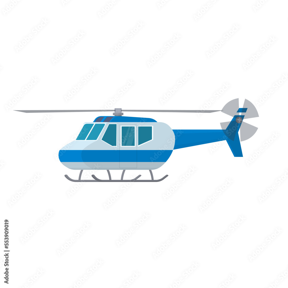 Helicopter. Helicopter flight, vector illustration
