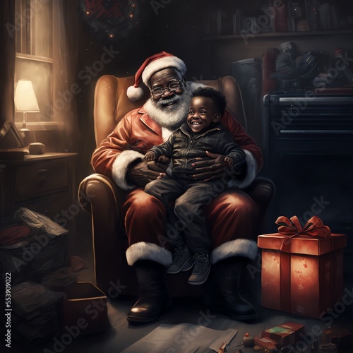 Santa and little boy created with Generative AI © Tinted Hue