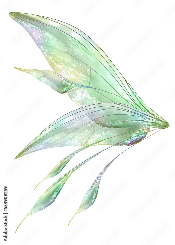 Fairy Wing Overlay - Green By ATP Textures - obrazy, fototapety, plakaty 