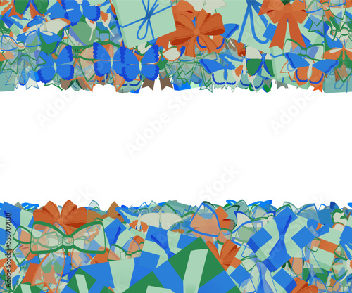 Background pattern abstract design texture. Horizontal seamless stripes. Border frame, transparent background. Theme is about beautiful, new, surprise, vector, parcel, wildlife, xmas, delicate