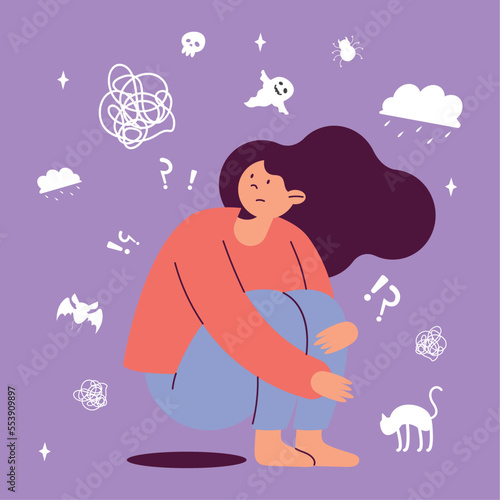 womman suffering attack of phobia