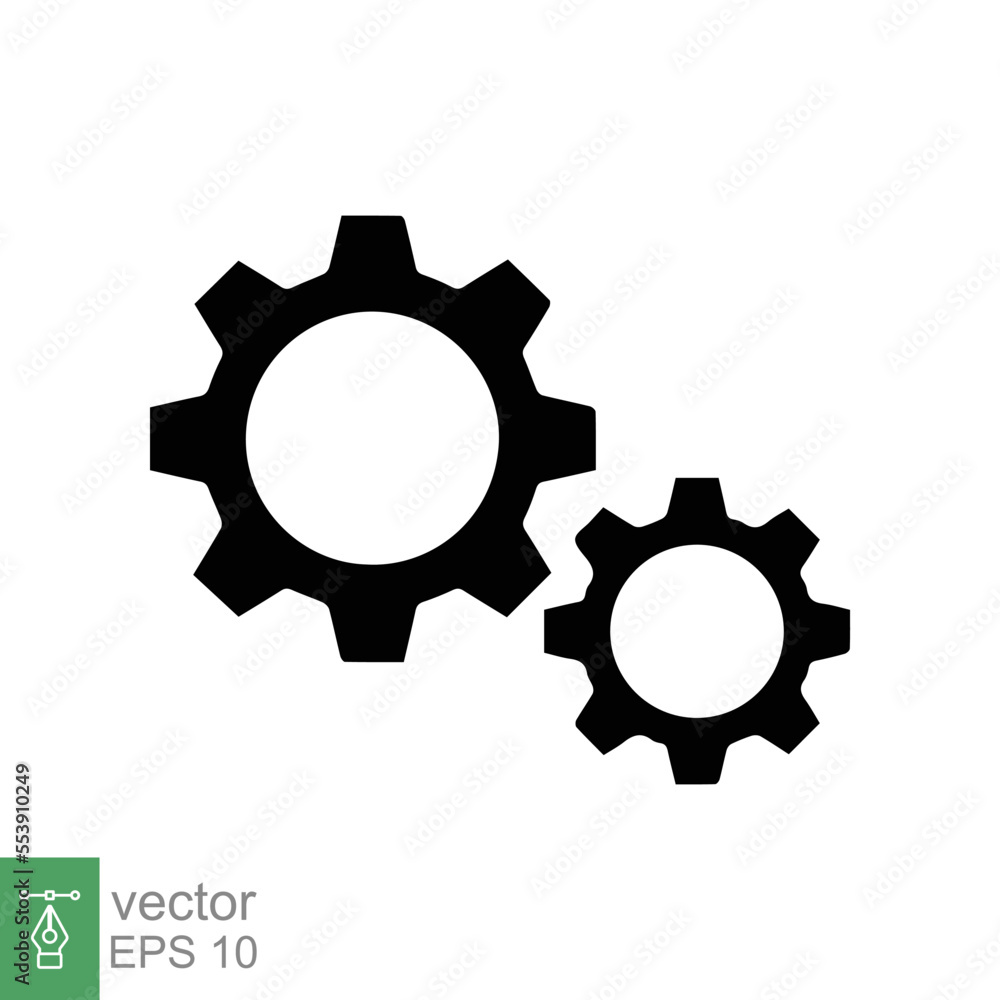 Gear icon. Cog, wheel, cogwheel, mechanism, engineering, mechanical, industry, technology concept. Simple flat style. Vector illustration design isolated on white background. EPS 10. Gear icon. Cog, wheel, cogwheel, mechanism, engineering, mechanical, industry, technology concept. Simple flat style. Vector illustration design isolated on white background. EPS 10.
