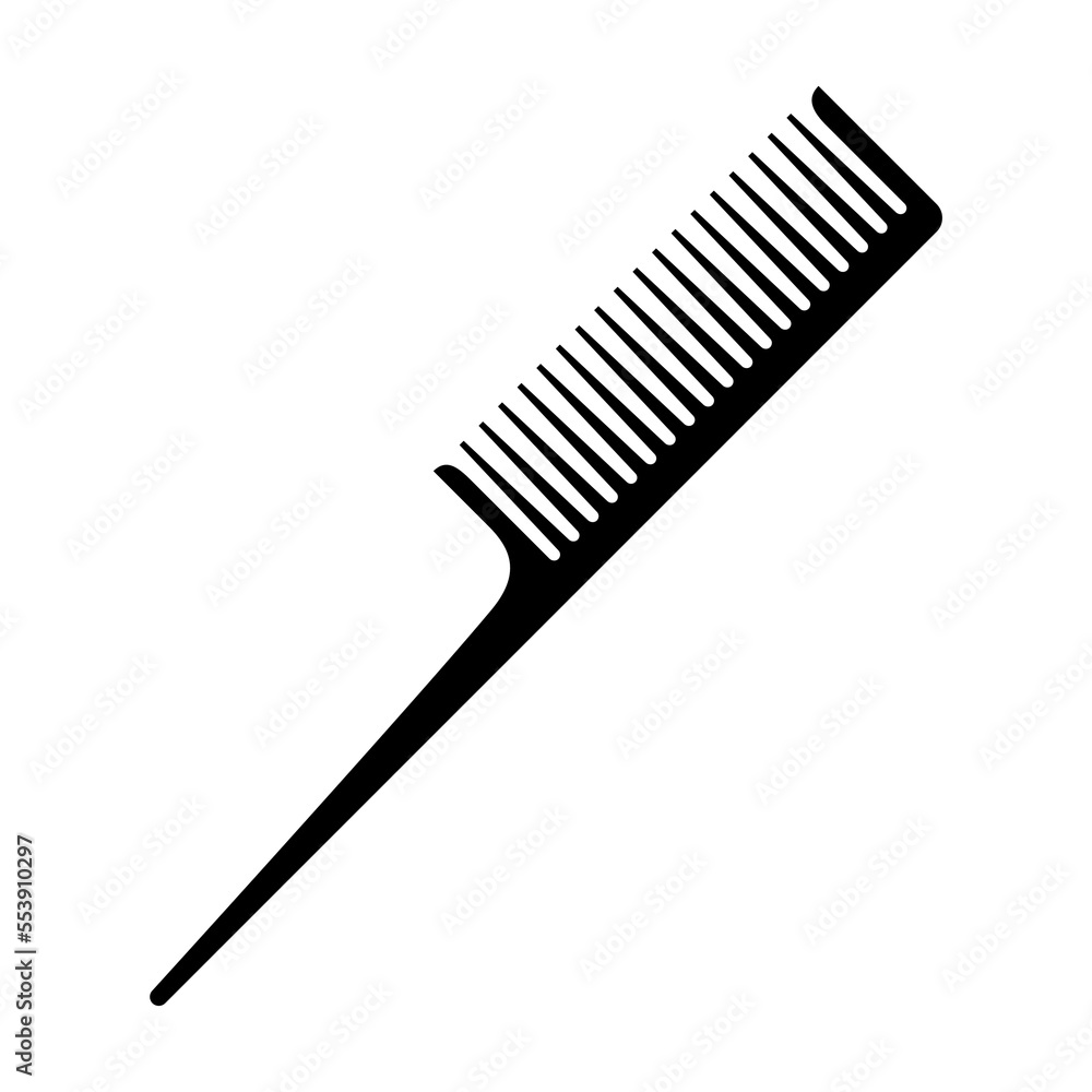 Hair combs vector icon. Hairbrush silhouette isolated on white background.