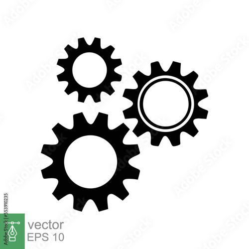 Gear icon. Cog, wheel, cogwheel, mechanism, engineering, mechanical, industry, technology concept. Simple flat style. Vector illustration design isolated on white background. EPS 10.