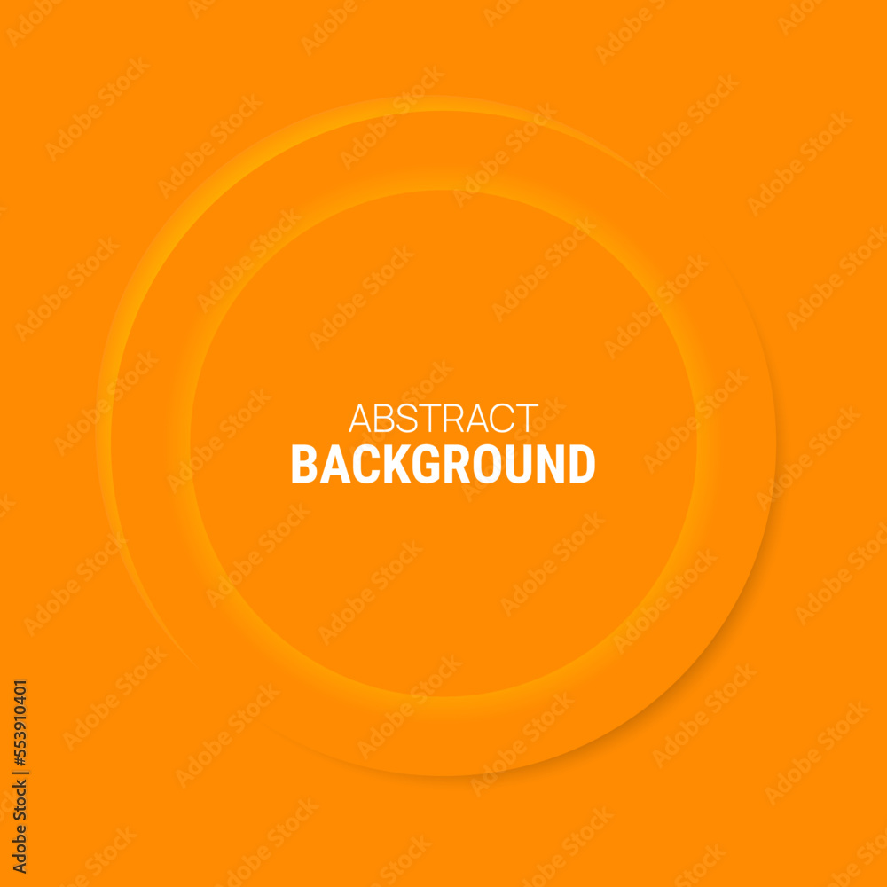 Obraz premium Vector abstract background with 3d circle and gradient shadow. Round frame in orange.