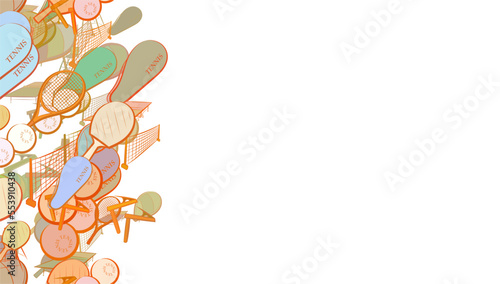 Background pattern abstract design texture. Tennis. Vertical seamless stripe. Border frame, transparent background. Theme is about mini-tennis, pinch, ping-pong, lathing, case, game, inventory