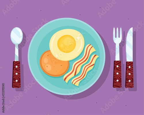 eggs and bacon breakfast
