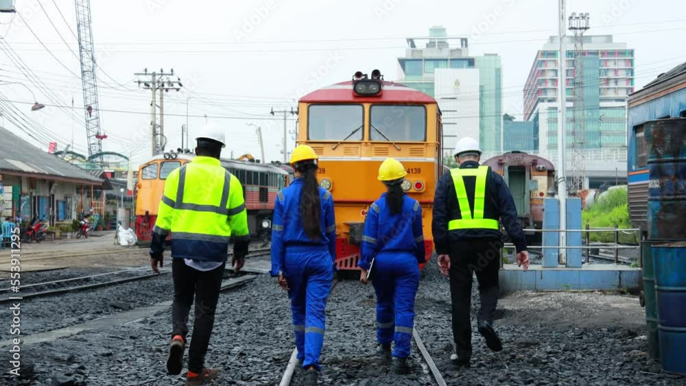 custom made wallpaper toronto digitalRailway engineer inspects diesel engine Report on the progress of engine parts in the factory. with safety standards