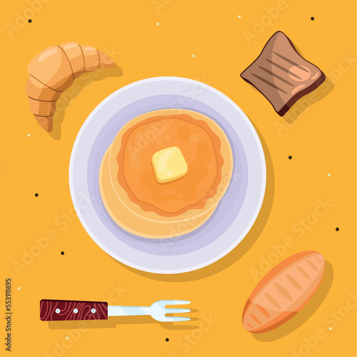 pancakes and breads breakfast