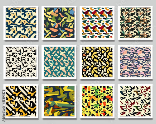Fototapeta Naklejka Na Ścianę i Meble -  Set of camouflage pattern vector