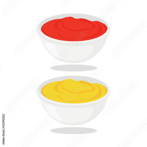 ketchup and mustard illustration design