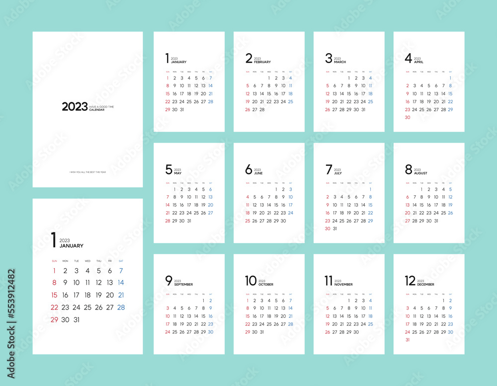 simple design 2023 calendar collection simple design 2023 calendar collection