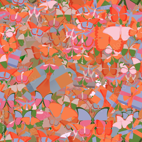 Background pattern abstract design texture. Seamless. Theme is about exotic, wrapped, surprise, various, summer, beautiful, repeat, present, ornate, silhouette, tropical, drawing, valentine