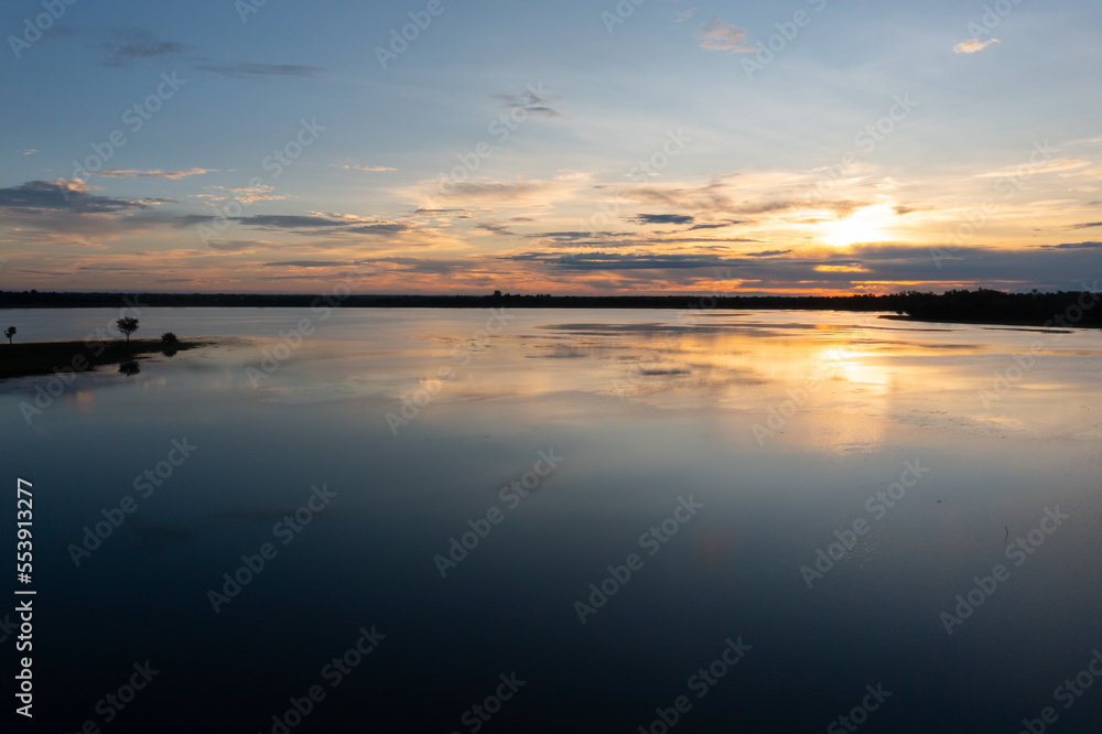Fototapeta premium timelapse of beautiful blue sky with clouds on bright sunny day