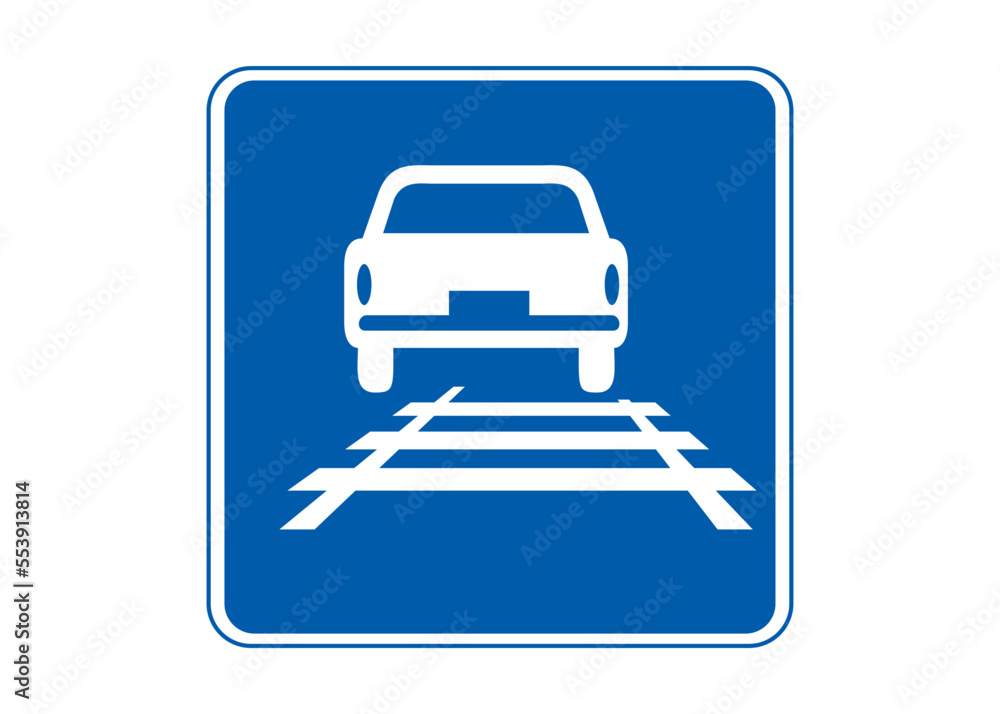 道路標識 軌道敷内通行可 指示標識 ピクトグラムのイラスト 道路標識 軌道敷内通行可 指示標識 ピクトグラムのイラスト