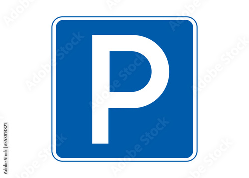 専用の標章を掲示することで駐車を可能とする高齢運転者等標章自動車駐車可の道路標識のイラスト