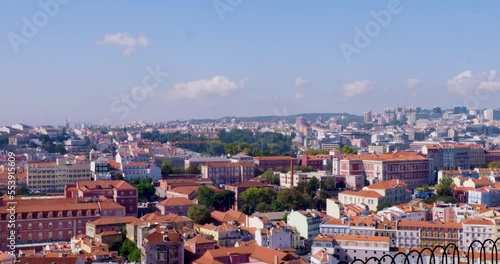 View of the Lisbon rooftops from a lookout in dowtown photo