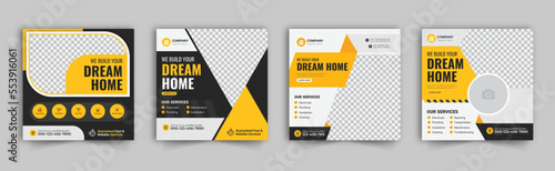Construction social media post banner, Instagram post, Plumber Service Social Media web banner, home repair social media post design bundle, renovation Handyman home repair banner