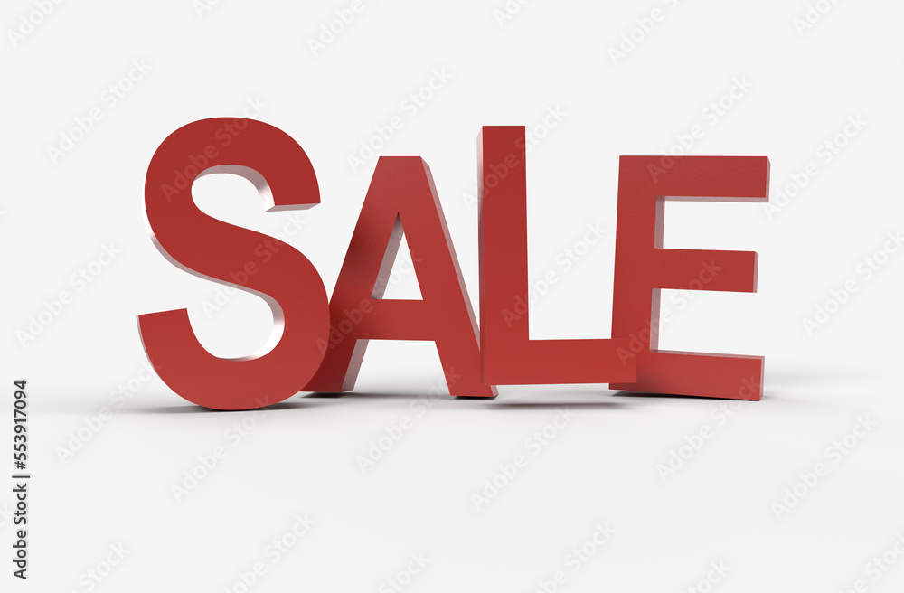 3D Realistic great discount sale background. Great discount sale banner or poster design on bright white background. 