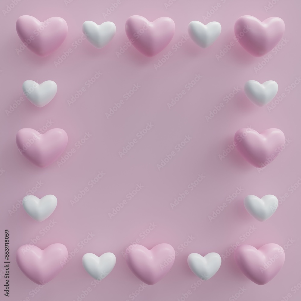 Abstract 3d background with heart. 3d rendering.	