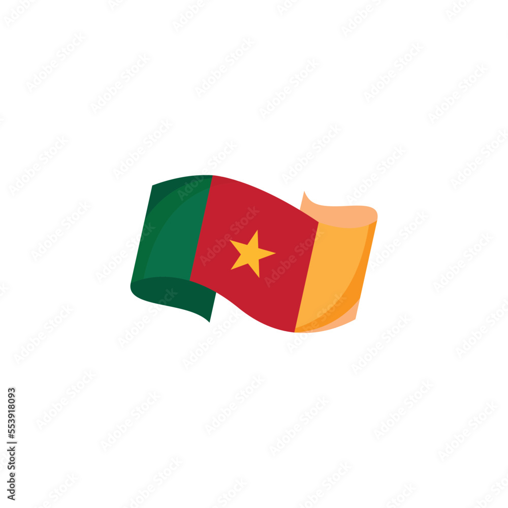 Cameroonian flag logo vector icon illustration design