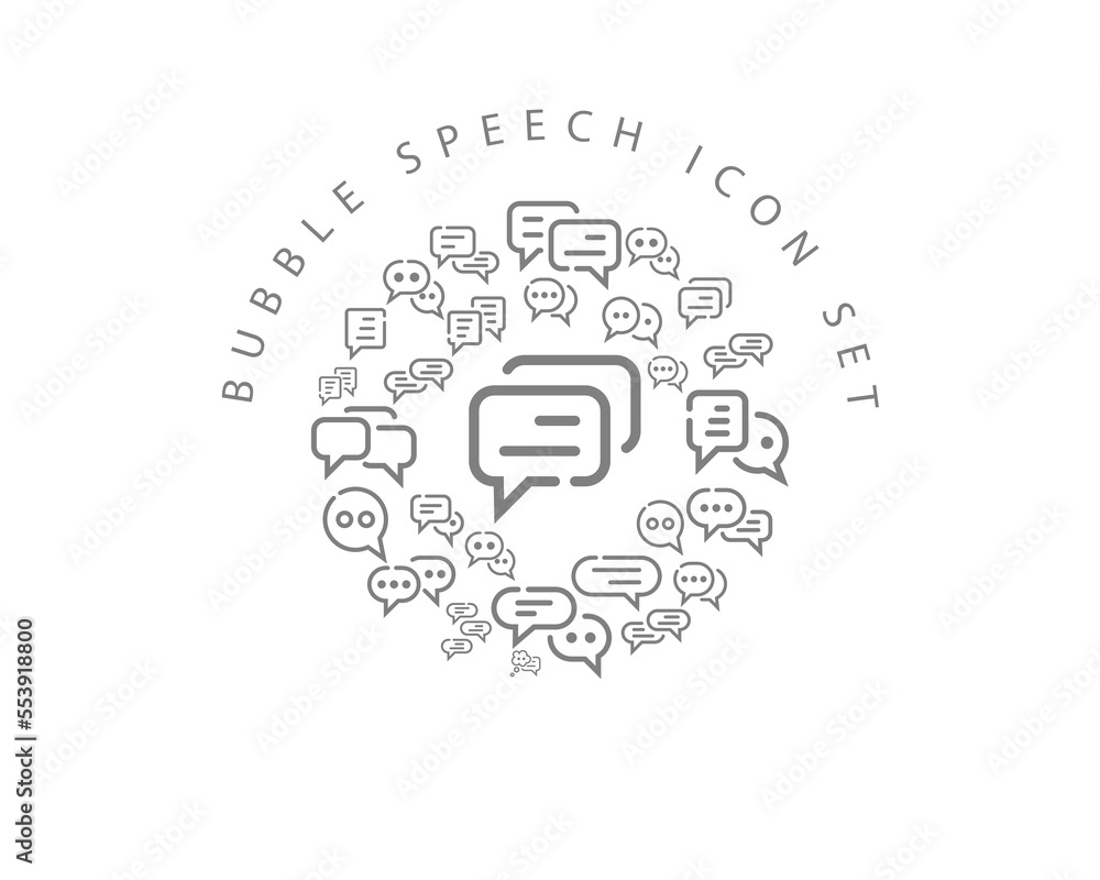 Vector bubble speech icon set Vector bubble speech icon set