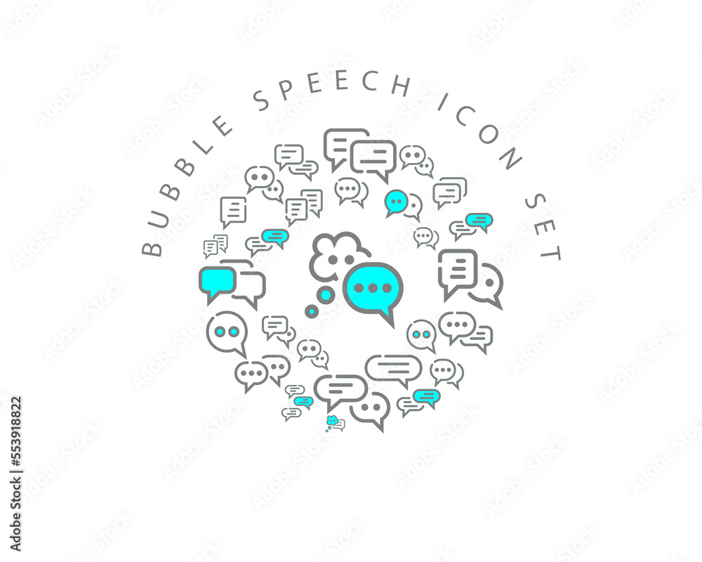 Vector bubble speech icon set Vector bubble speech icon set