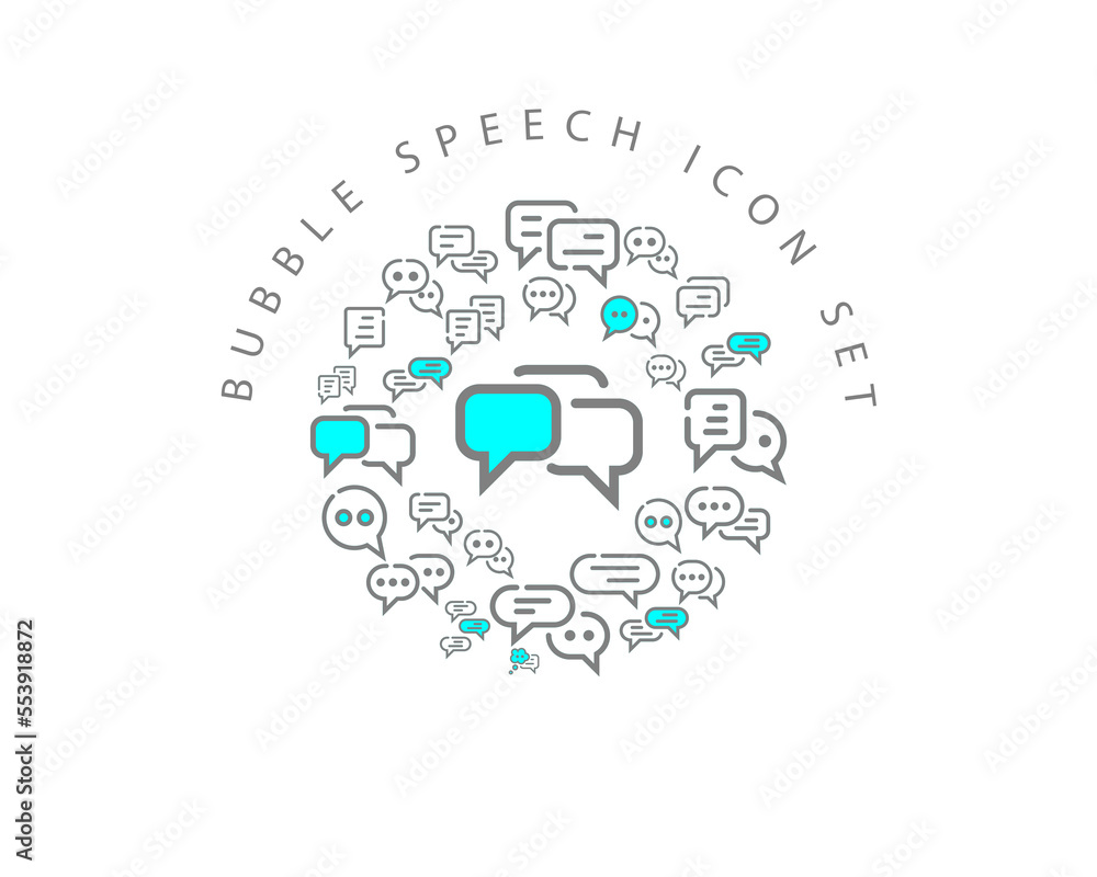 Fototapeta premium Vector bubble speech icon set
