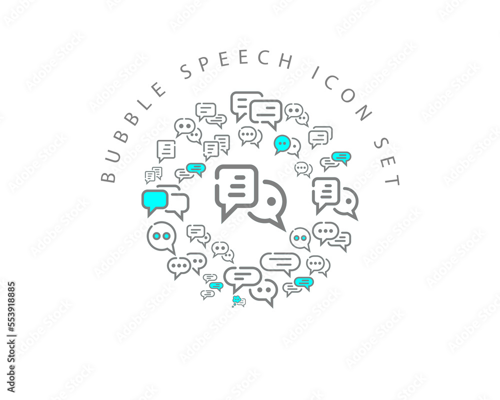Vector bubble speech icon set