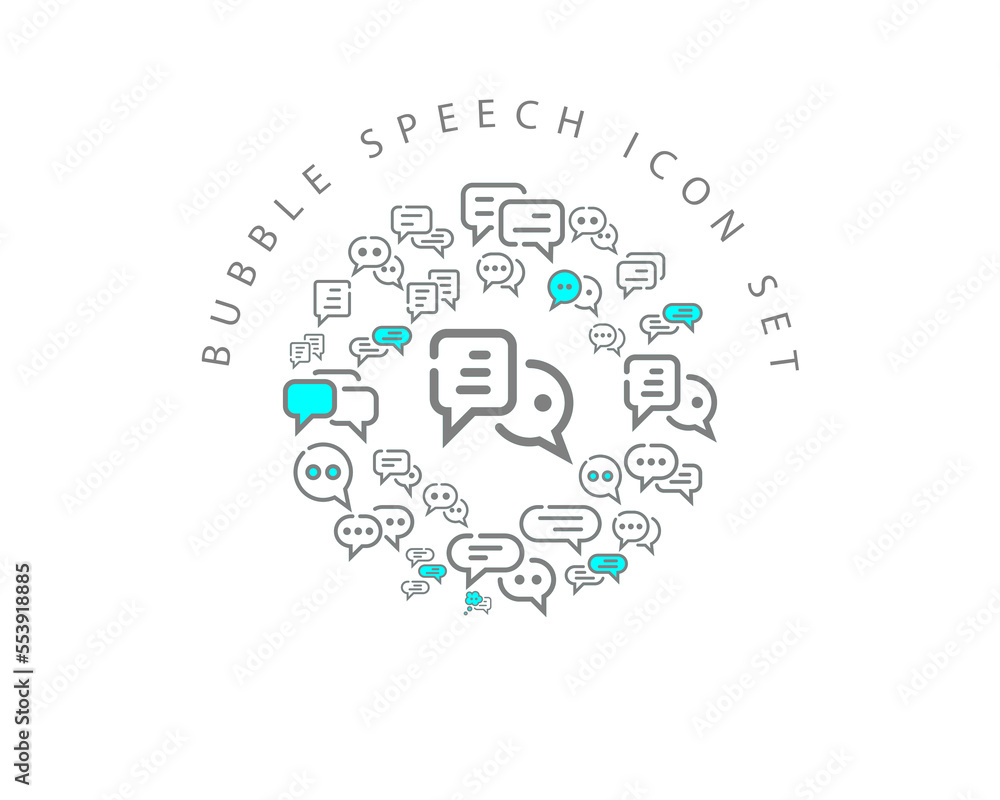 Vector bubble speech icon set Vector bubble speech icon set