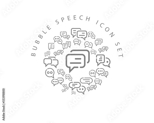 Vector bubble speech icon set