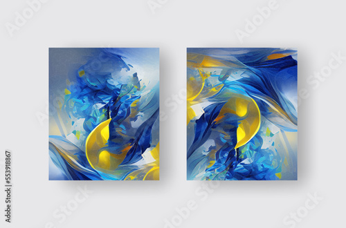 Abstract backgrounds set modern futuristic graphic. Gold  Blue background.