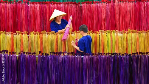 Old grandparents make straw mats
Local wisdom is also about the way of life in the community as well.