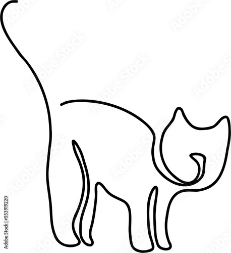 simplicity cat freehand continuous line drawing.