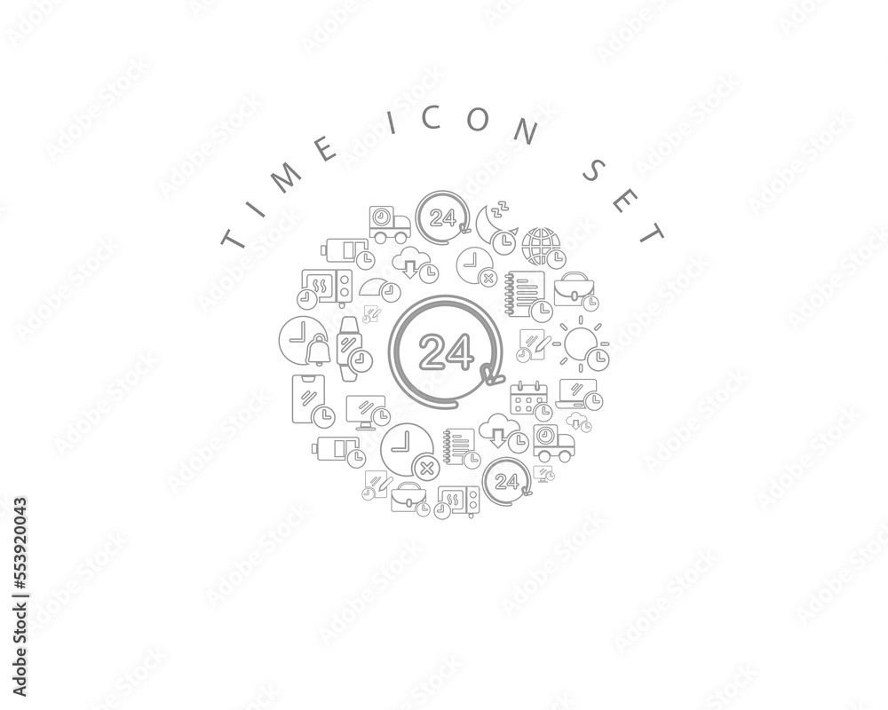 Vector time icon set 