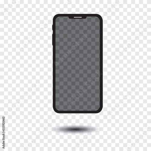 mockup smartphone with shadow isolated background png both the background and screen.